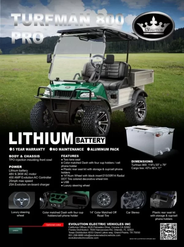 2024 Evolution Electric Turfman 800 - Image 5